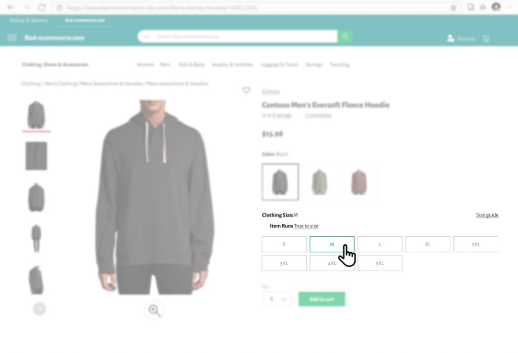 purchase funnel product page bad example 
