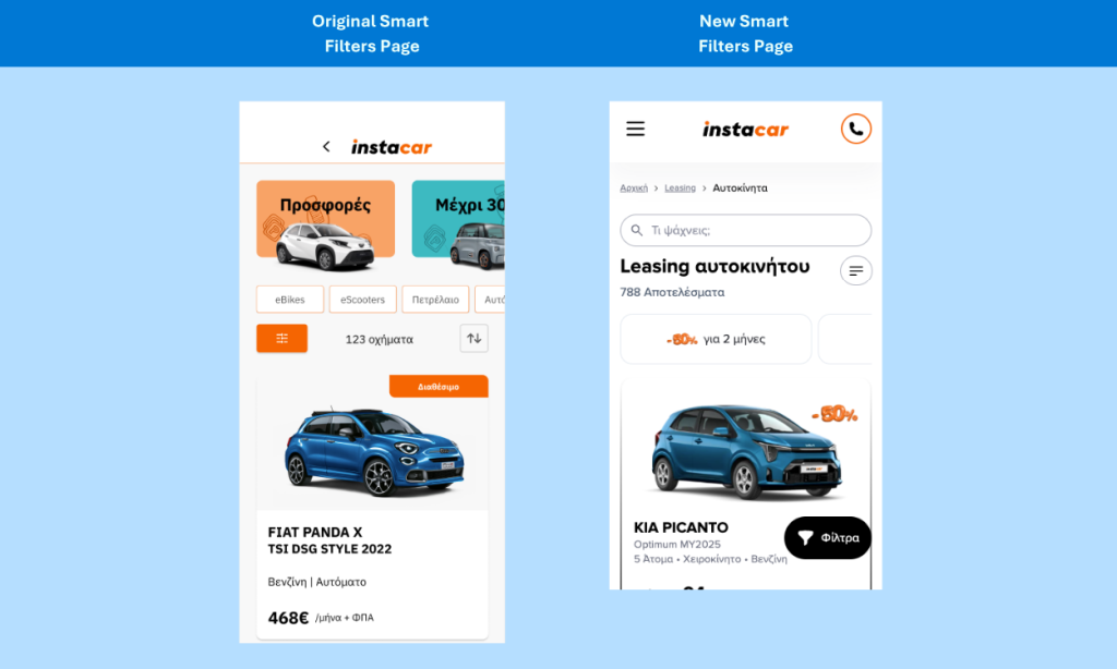 instacar smart filters before and after comparison
